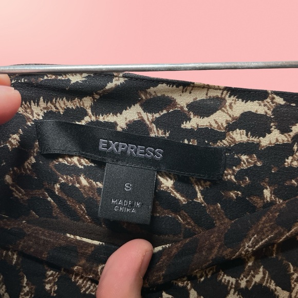 Express Brown and Black Animal Print Mini Skirt - Picture 6 of 6